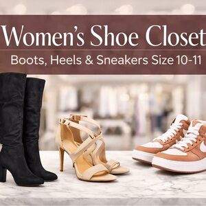 Women’s Shoe Closet – Boots, Heels & Sneakers Size 10–11